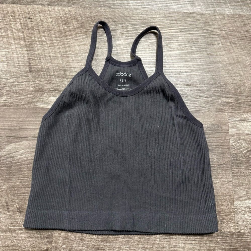 Ododos Grey Ribbed Crop Tank Top Size XS/S